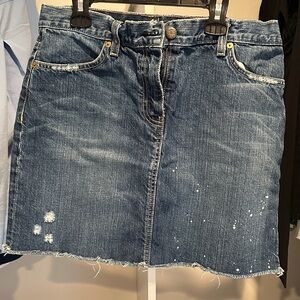 JCREW Distressed Denim Mini Skirt